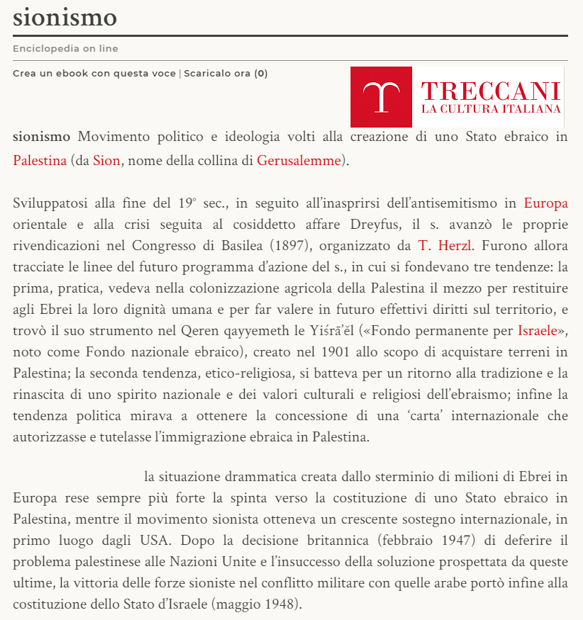 DEFINIZIONE DI SIONISMO