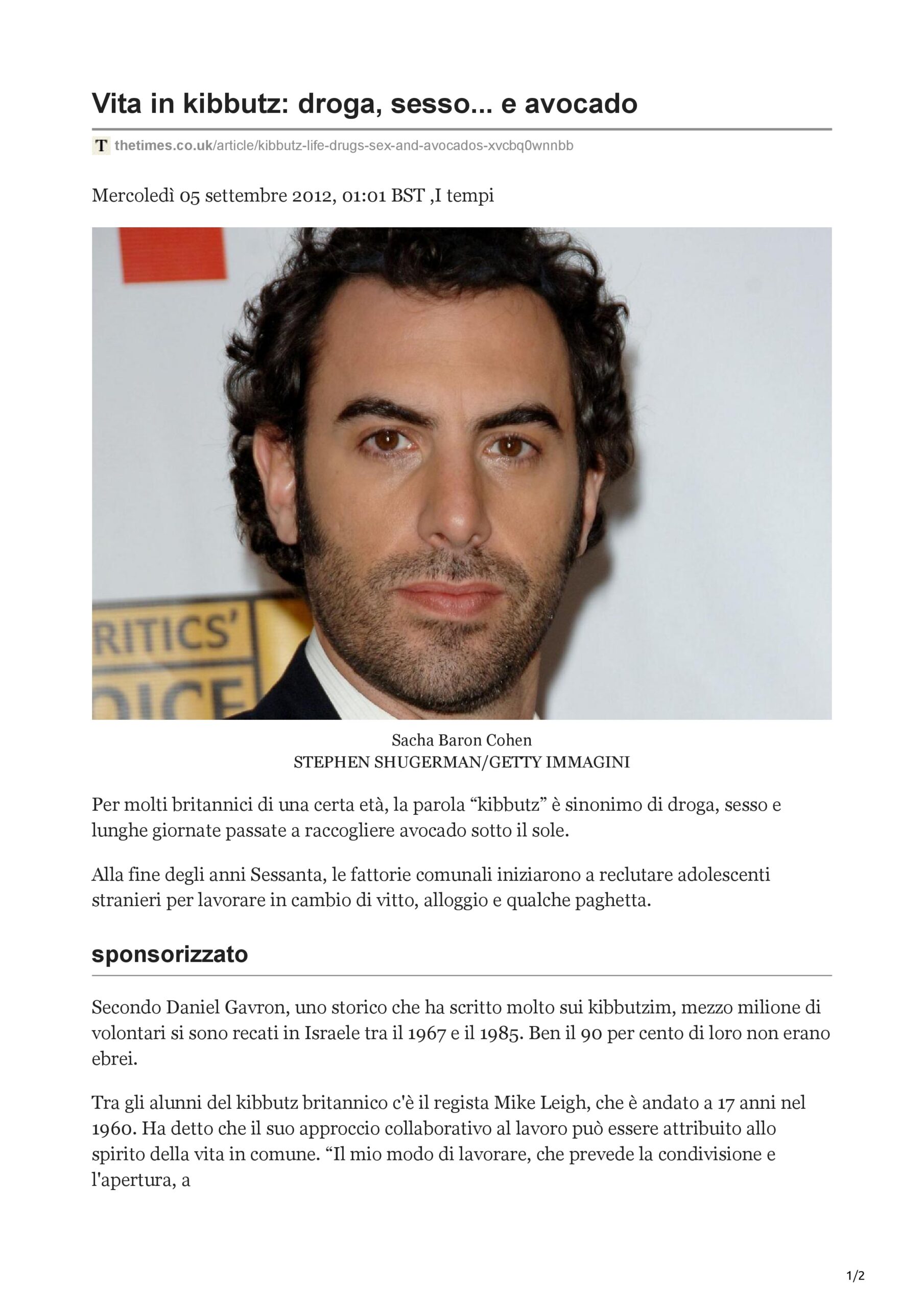 Descrizione del Kibbutz di Israele